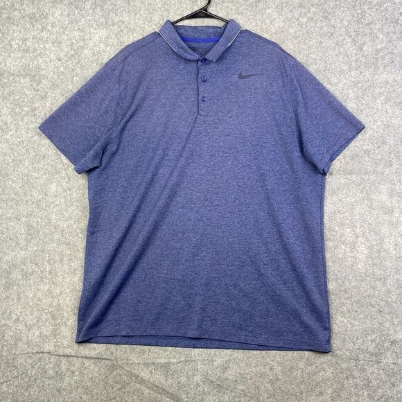 Nike Golf Dri-Fit Breathe Active Golf Polo Shirt Mens 2XL XXL Blue - Picture 1 of 9